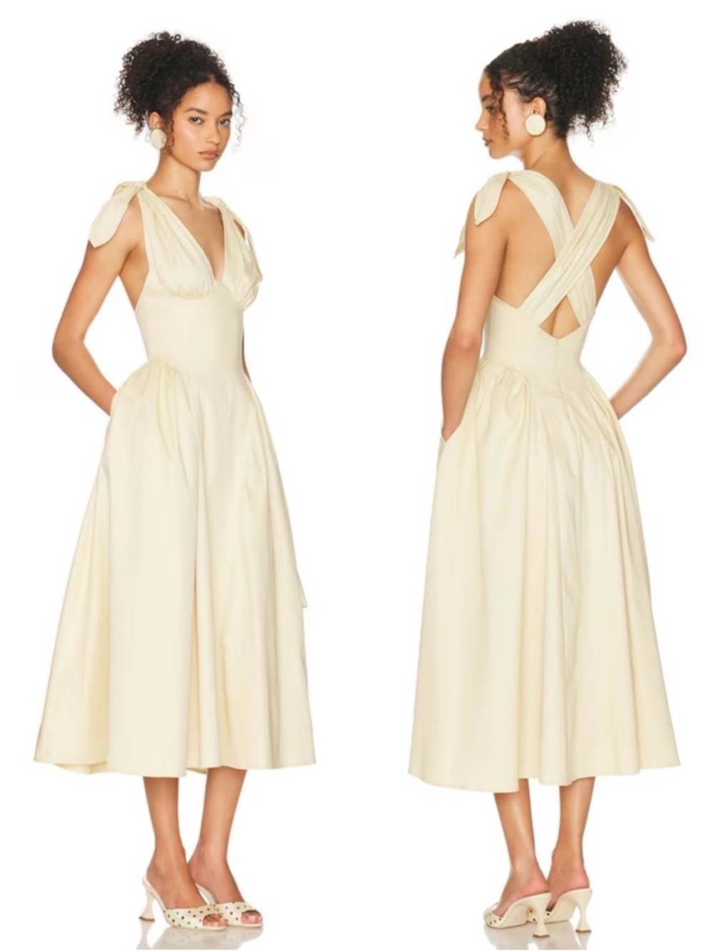 NWOT Helsa Fairweather Midi Dress in Stretch Cotton Sateen